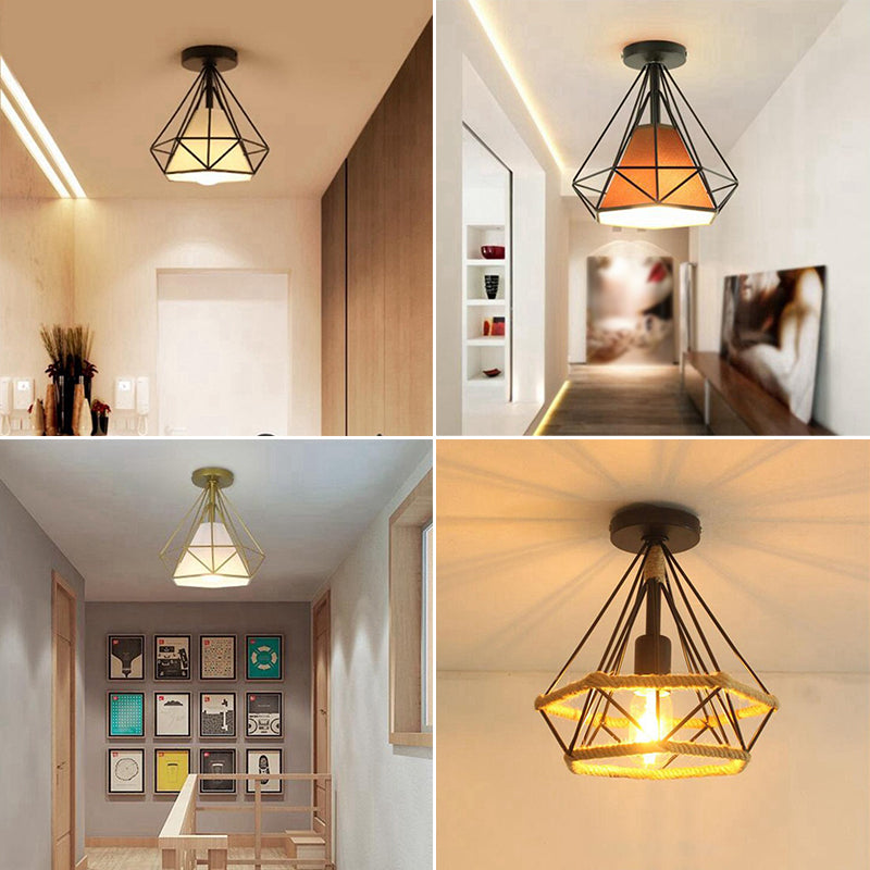 Diamond Semi Flush Mount Lighture Lighting Industrial Metallic Techo Candelier para dormitorio