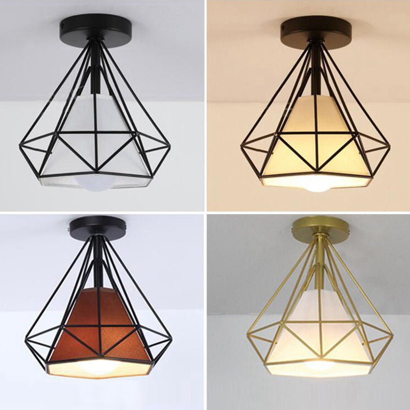 Diamond Semi Flush Mount Lighture Lighting Industrial Metallic Techo Candelier para dormitorio