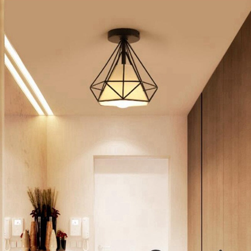 Diamond semi -spoeling Mount Light armatuur industriële metalen plafondbevestiging kroonluchter voor slaapkamer