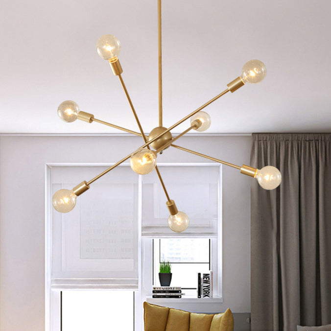 Bare Bulb Chandelier Light Fixture Industrial Metal Pendant Lighting for Restaurant