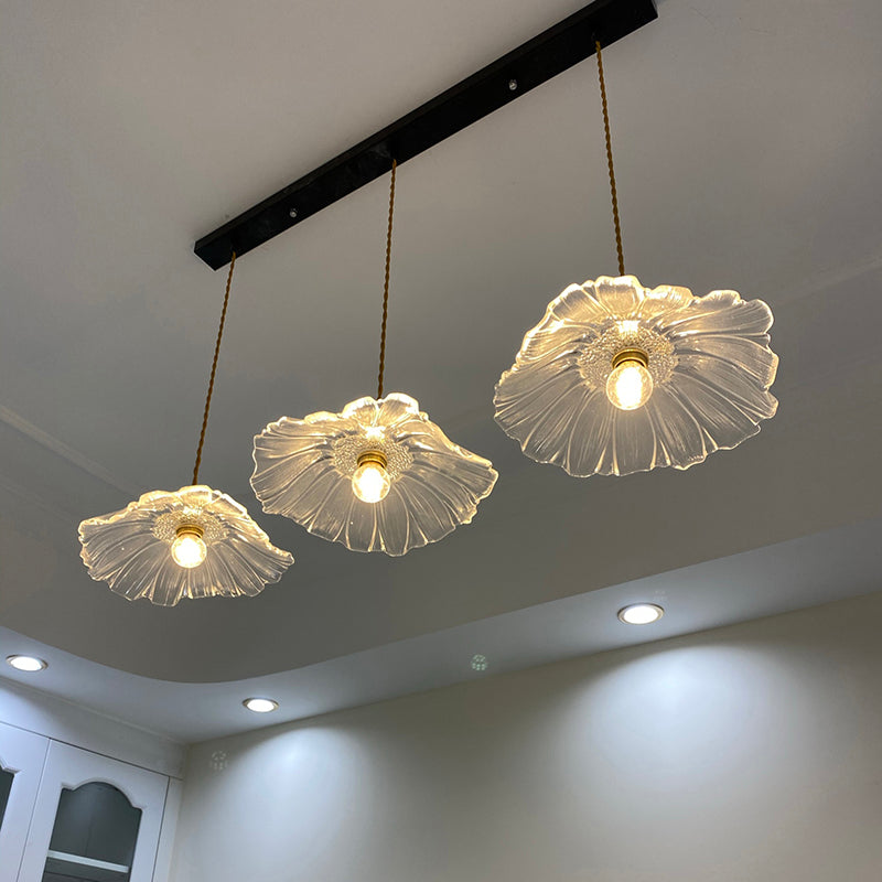 Industrial Minimalist Pendant Light Ceiling Lighting Fixture with Creative Glass Shape