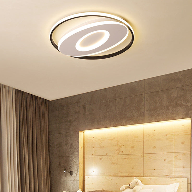 16 "/19.5" /23.5 " Oval Flush Mount Lights Moderne Acryl Einzigartige Deckenleuchte in Warm/White