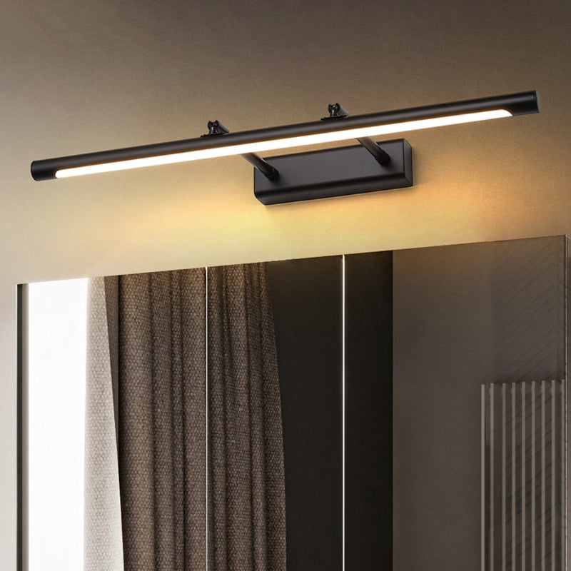 Metal Shade Linear Swing Arm Lights Medro de pared Moderna 1 Cabeza de montaje en la pared en negro