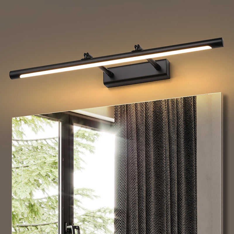 Metal Shade Linear Swing Arm Lights Medro de pared Moderna 1 Cabeza de montaje en la pared en negro