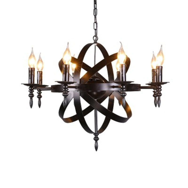 Industrial Iron Hanging Chandelier Candle Global Ceiling Hanging Light Fixture