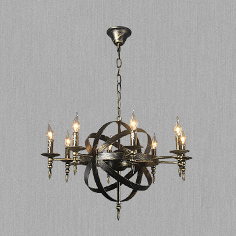 Industrial Iron Hanging Chandelier Candle Global Ceiling Hanging Light Fixture