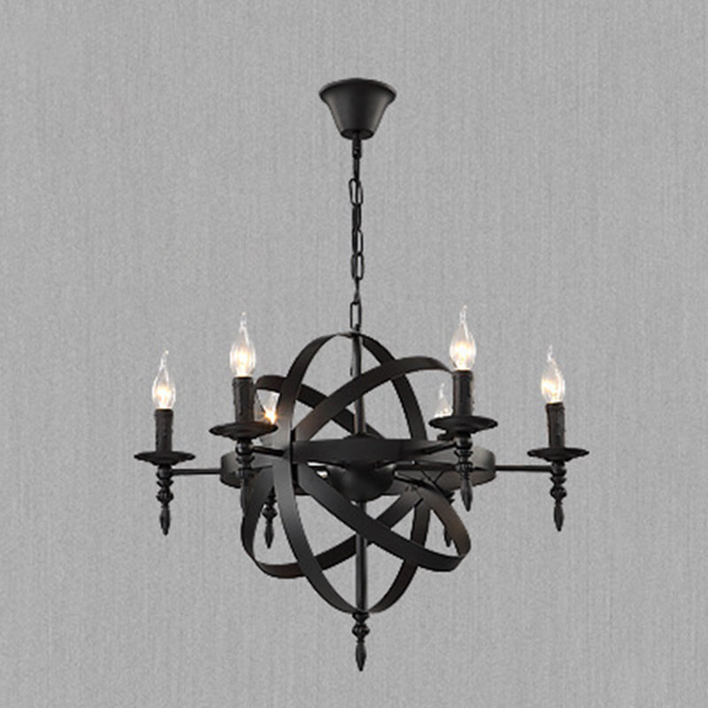 Industrial Iron Hanging Chandelier Candle Global Ceiling Hanging Light Fixture