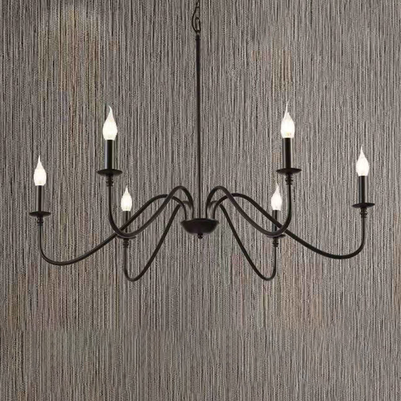 Metal Ceiling Hung Fixtures Vintage Candle Pendant Lighting for Living Room