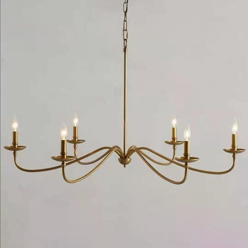 Metal Ceiling Hung Fixtures Vintage Candle Pendant Lighting for Living Room