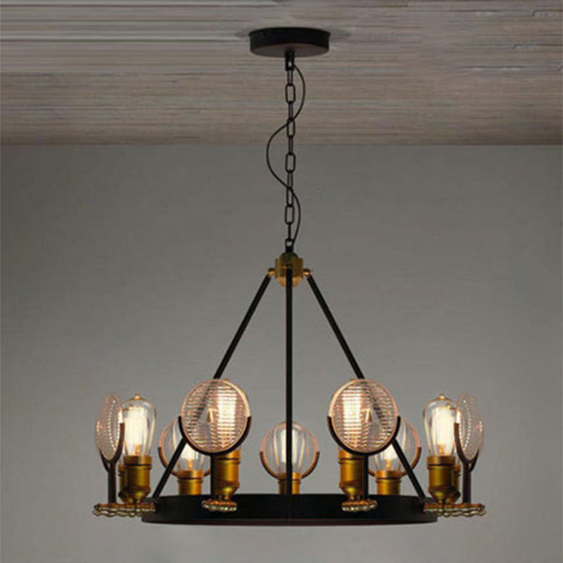 Vintage Black Hanging Ceiling Lights Metal Pendant Chandelier for Dining Room