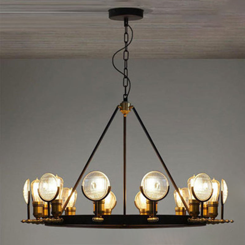 Vintage Black Hanging Ceiling Lights Metal Pendant Chandelier for Dining Room