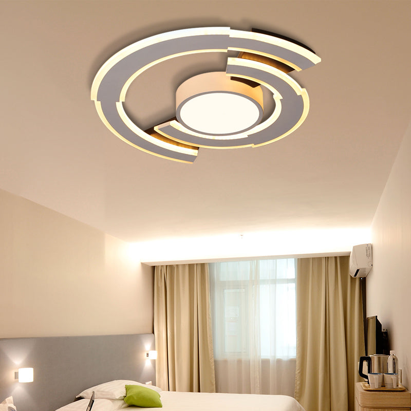 16"/19.5"/23.5" Traverse Lighting Fixture Modern Acrylic Warm/White Ceiling Lights Flush Mount