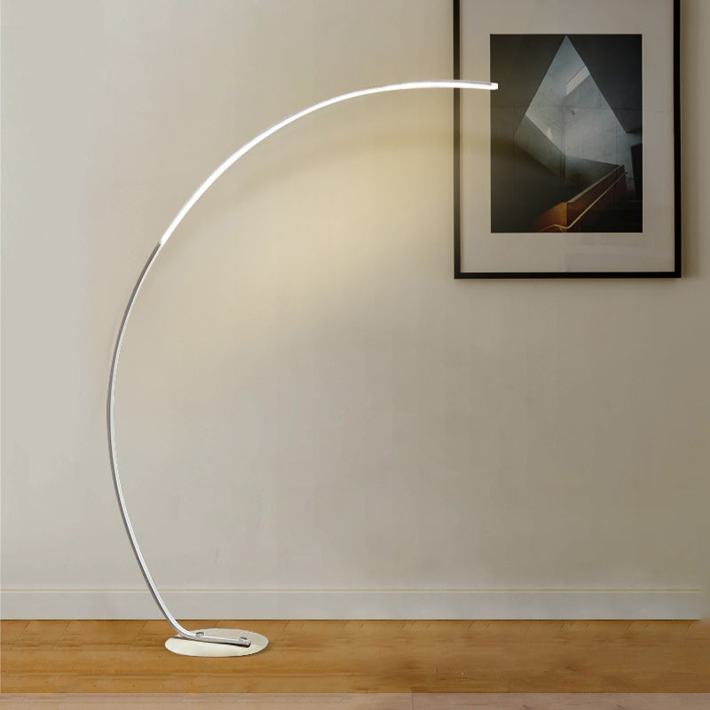 Lampada del pavimento lineare moderno nordico 1 luce in alluminio LED LED per soggiorno