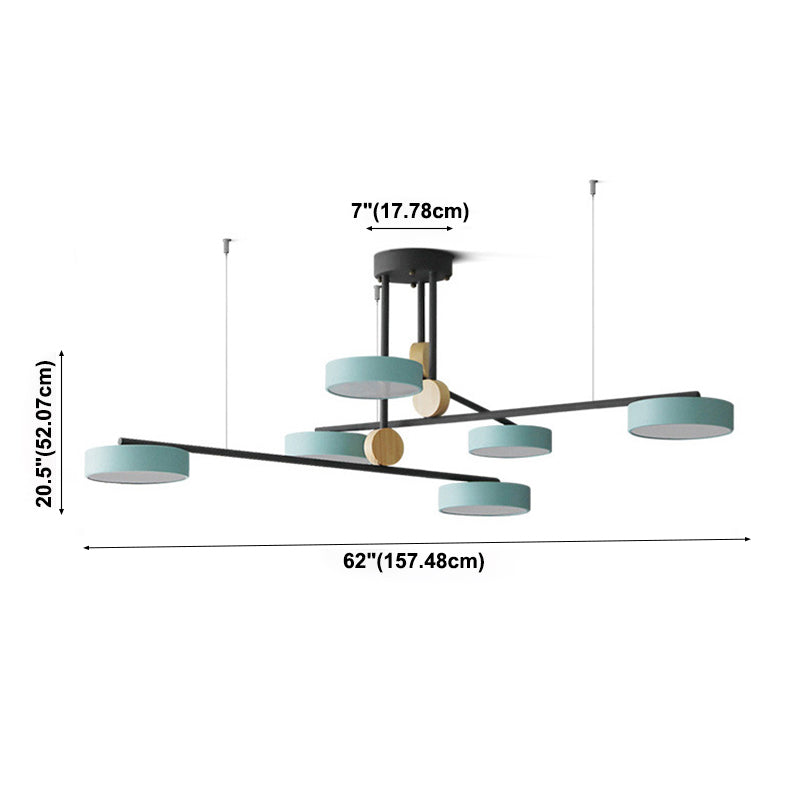 Style géométrique moderne monométrique Éclairage métal 6 lumières LED Mount de monture LED