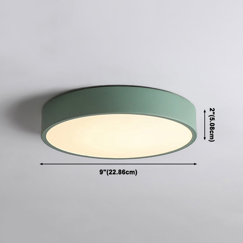 1-Light Round Flush Mount Ceiling Light Fixtures Modern Metal Led Flush Mount