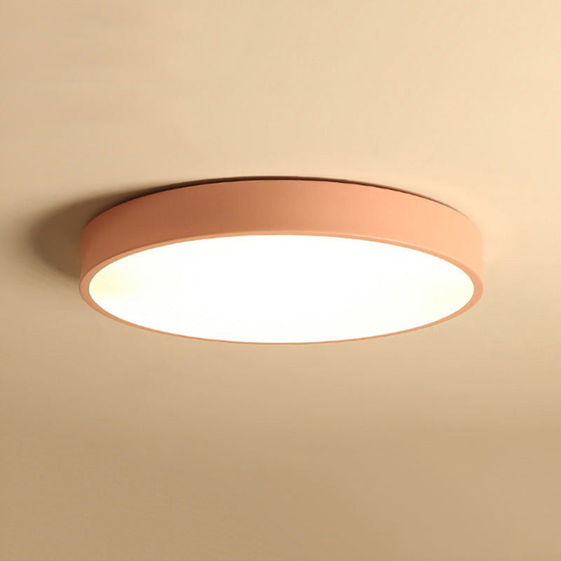 1-Light Round Flush Mount Ceiling Light Fixtures Modern Metal Led Flush Mount