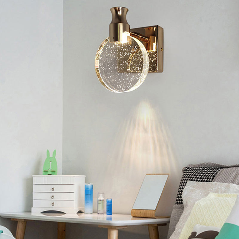 Cristal contemporáneo de 1 luces Lámpara de montaje de pared apliques de pared para dormitorio
