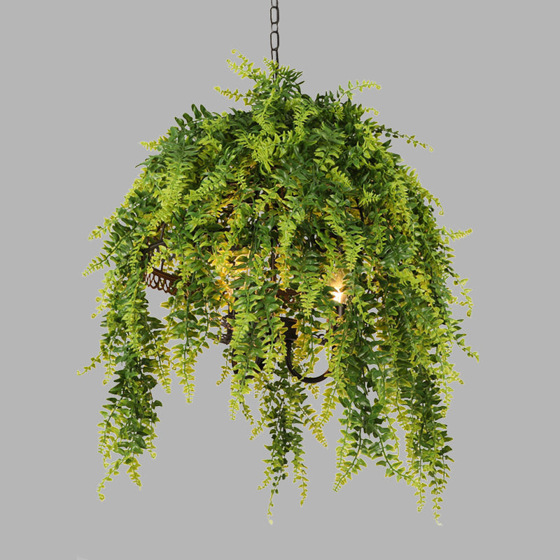 3 Glühbirnen Metall Kronleuchter Beleuchtung Retro Green Plant Restaurant LED Hanging Deckenleuchte