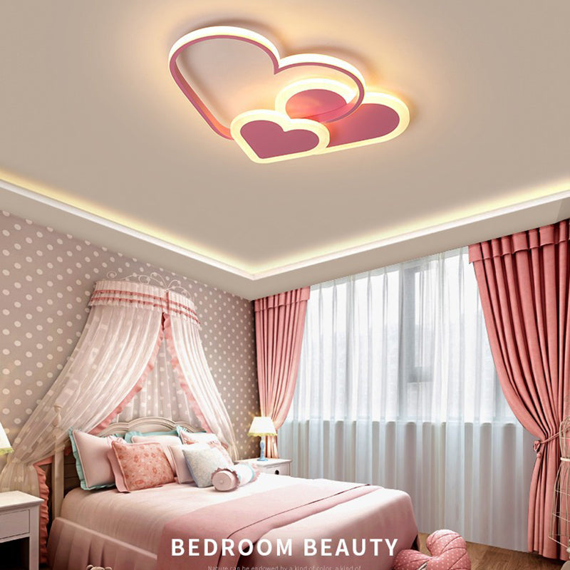 Modern LED Lamp Nordic Flush Mount Light Fixture with Acrylic Shade for Children's Room