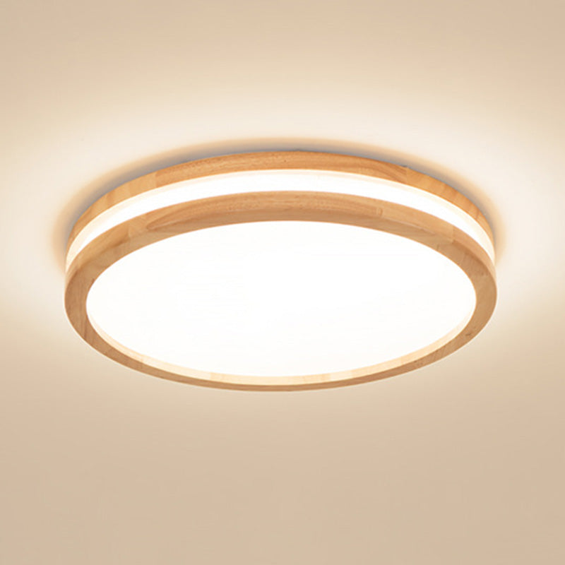 Solid Wood Flushmount Ceiling Light Modern Lamp for Office Living Room