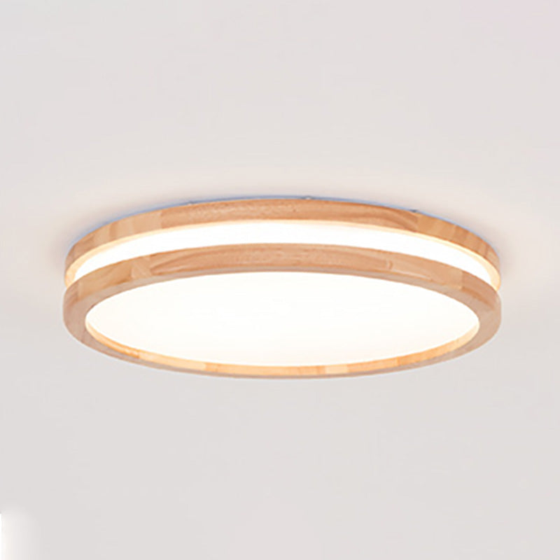 Solid Wood Flushmount Ceiling Light Modern Lamp for Office Living Room