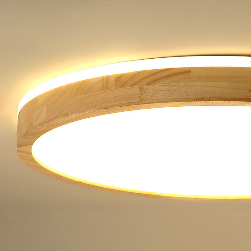 Solid Wood Flushmount Ceiling Light Modern Lamp for Office Living Room