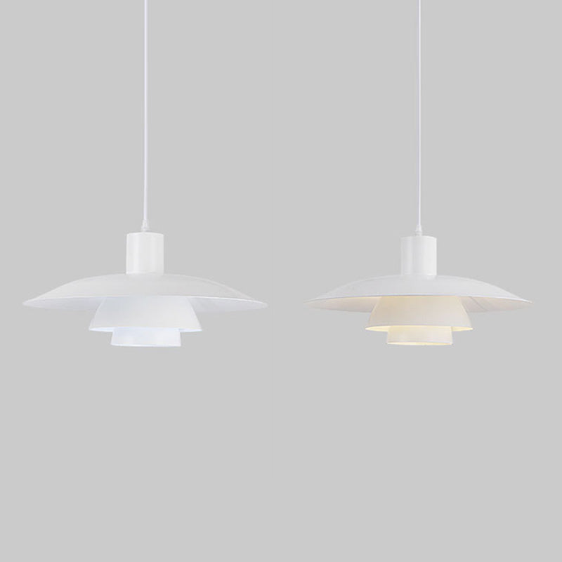 1 Glühbirne 3-Layer-Design Hanging Lamp Kit Moderner Weißmetallanhänger für Esszimmer