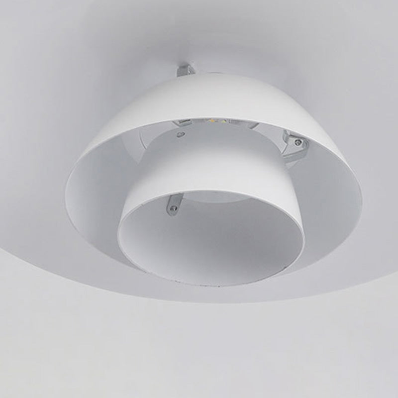 1 bulbe 3 couches Design Kit de lampe suspendue Pendentif en métal blanc moderne pour salle à manger