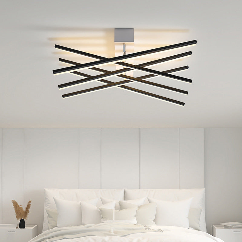 Slender Bar Multi Lights Semi Flush Light Modern Modern Metal Semi Flush Mount Leuchte