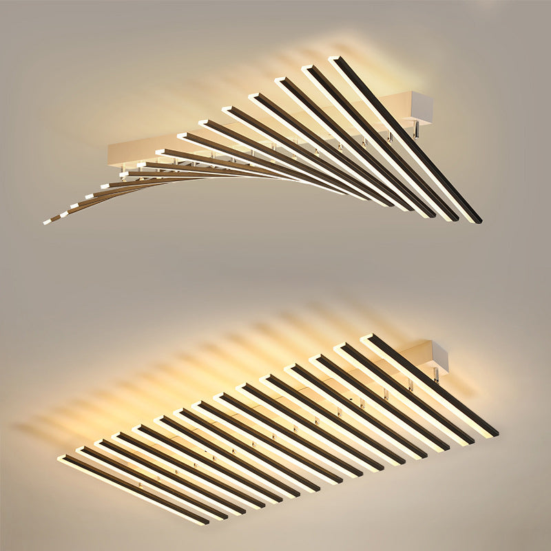 Slender Bar Multi Lights Semi Flush Light Modern Modern Metal Semi Flush Mount Leuchte