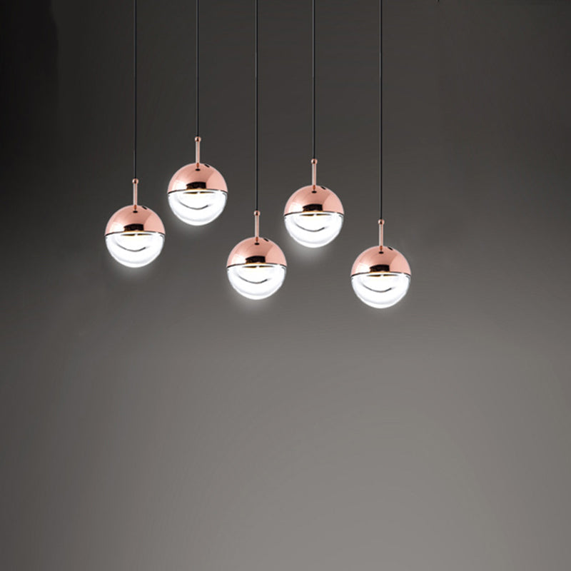 LUXE GLOBE GOBE SHADE PENDANT, simple éclairage pendentif acrylique en or pour chambre à coucher