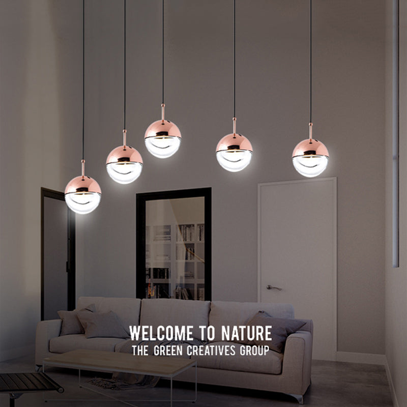 LUXE GLOBE GOBE SHADE PENDANT, simple éclairage pendentif acrylique en or pour chambre à coucher