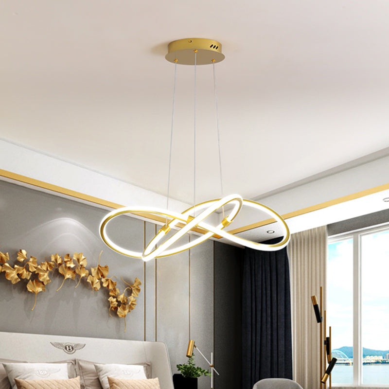 Twisted Suspended Lighting Fixture Modern Chandeliers For Dining Room Metal Chandelier