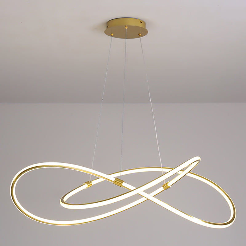 Twisted Suspended Lighting Fixture Modern Chandeliers For Dining Room Metal Chandelier