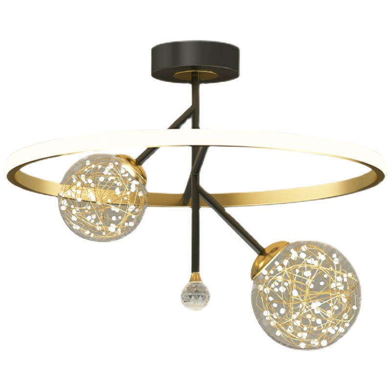 Globe Glass Shade Semi Flush Mount Mount Simplicity Luce a soffitto in stile moderno