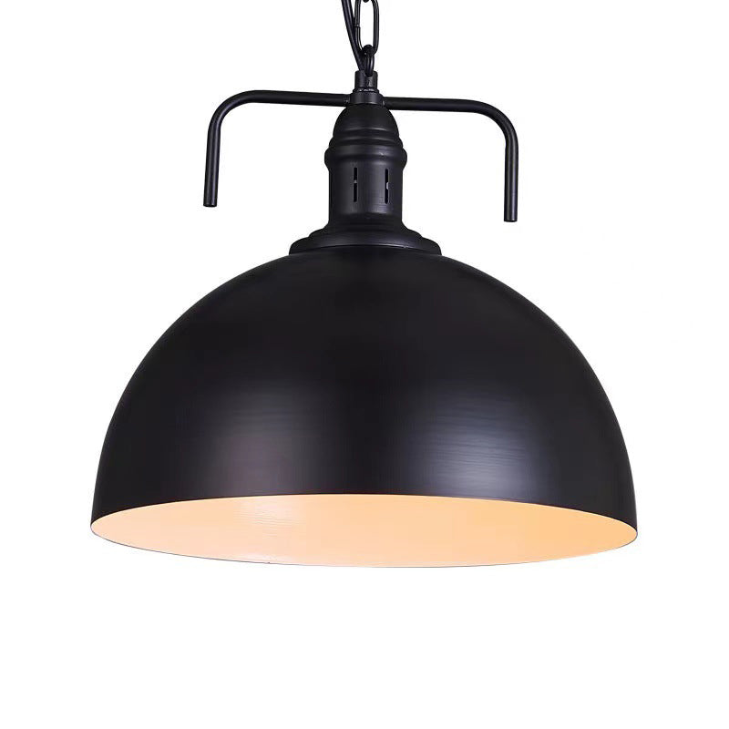 Pendants contemporains, luminaire pendentif en métal industriel en métal à 1 lumière en noir