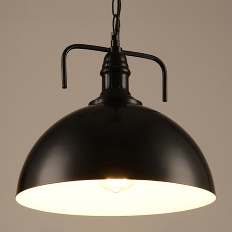 Pendants contemporains, luminaire pendentif en métal industriel en métal à 1 lumière en noir