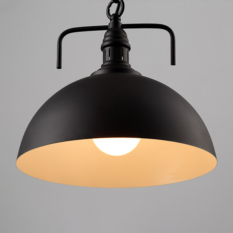 Pendants contemporains, luminaire pendentif en métal industriel en métal à 1 lumière en noir