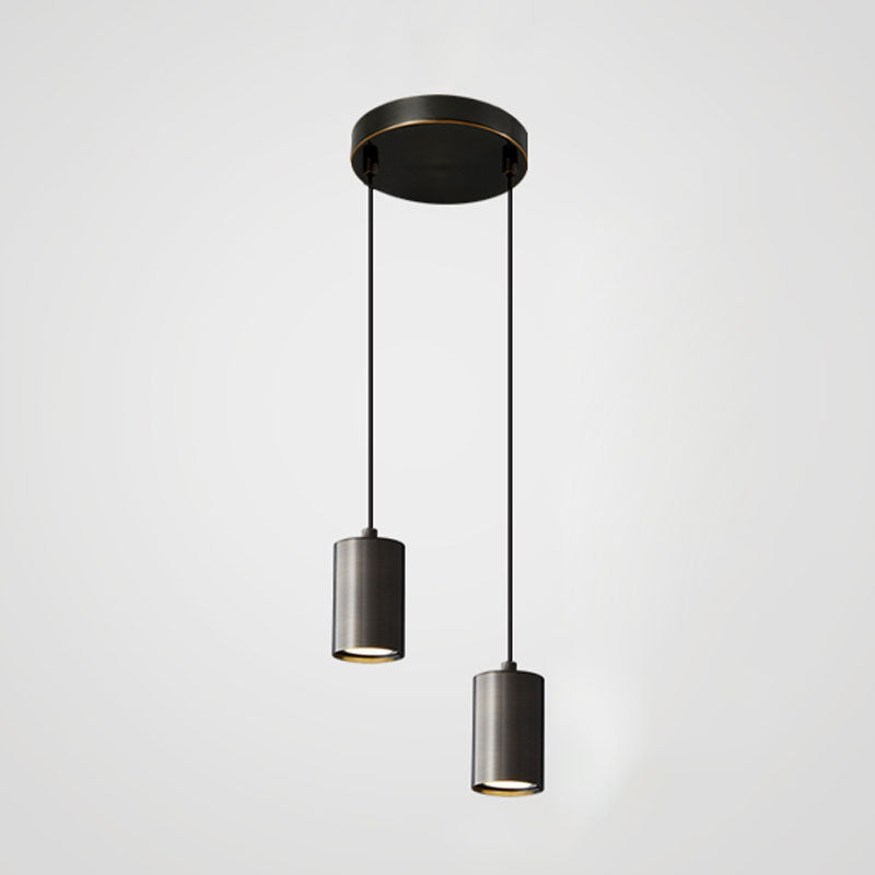 Lampe suspendue à cylindre minimaliste, pendentif en métal moderne pour chambre à coucher