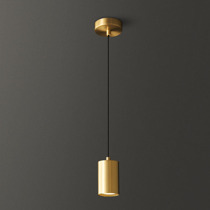 Lampe suspendue à cylindre minimaliste, pendentif en métal moderne pour chambre à coucher