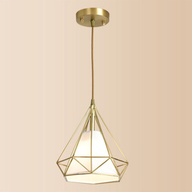 3-Light Hanging Light Fixtures with Cage Shade, Nordic Simple Style Cluster Pendant Light for Indoor