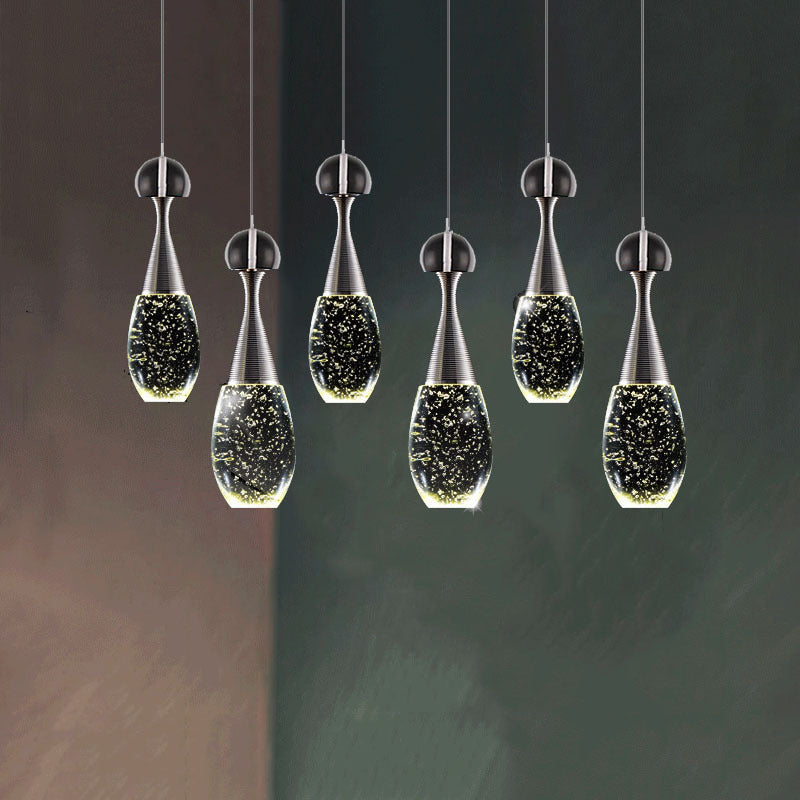 Minimalist Style Teardrop Cluster Pendant Light, Metal Multi Pendant Ceiling Light Fixture