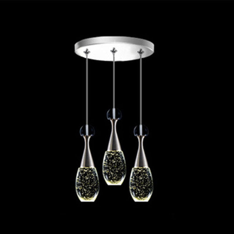 Minimalist Style Teardrop Cluster Pendant Light, Metal Multi Pendant Ceiling Light Fixture