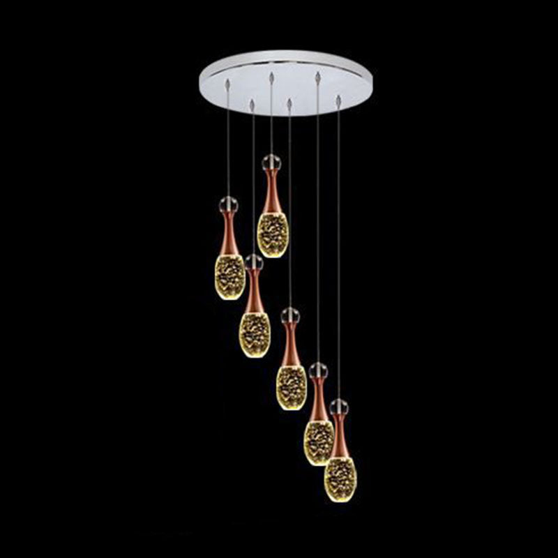 Minimalist Style Teardrop Cluster Pendant Light, Metal Multi Pendant Ceiling Light Fixture