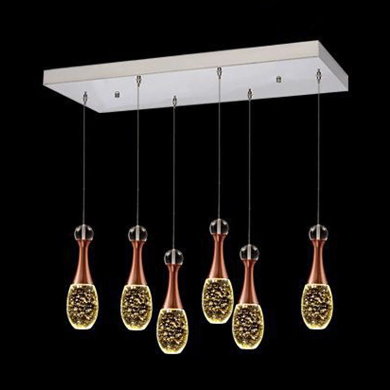 Minimalist Style Teardrop Cluster Pendant Light, Metal Multi Pendant Ceiling Light Fixture