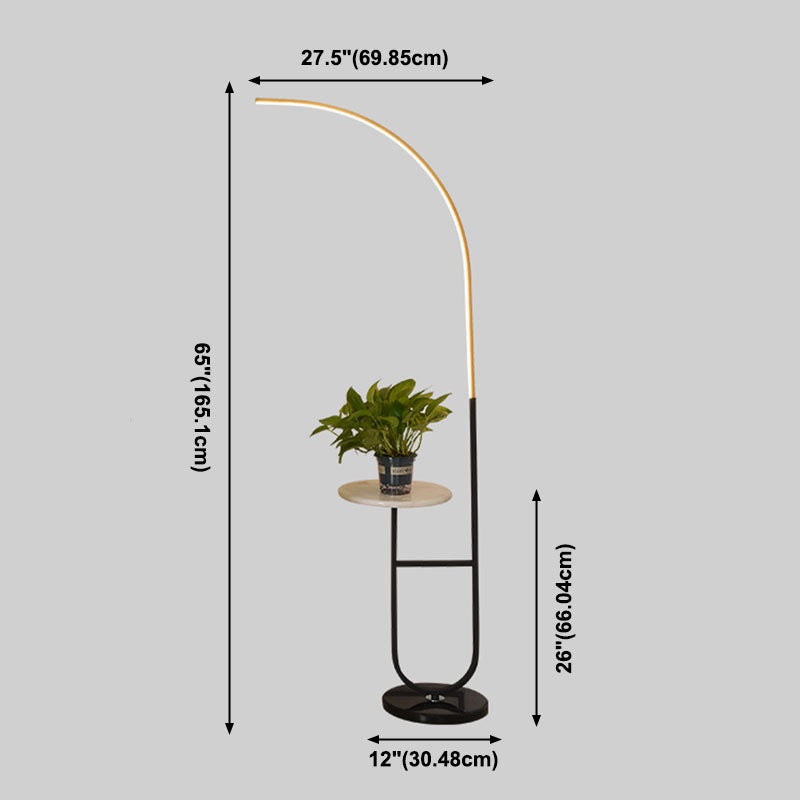 Weißer Minimalismus-Stöber Lampe 1-Licht lineare Bodenbeleuchtung mit Marmortisch