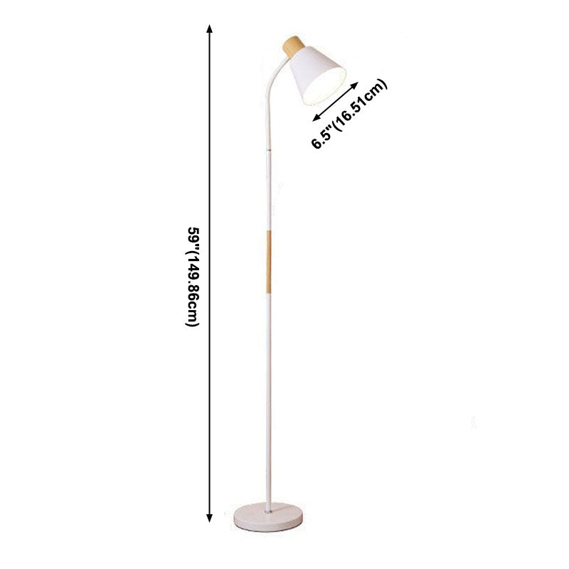 Nordic Modern Cone Floor Lamp 1 Light Wrought Iron Floor Light for Living Room