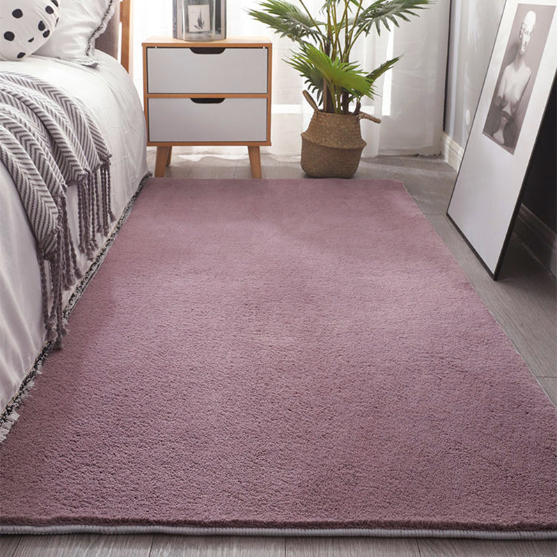 Tapis de chambre à coucher rose tapis de zone de polyester de couleur pure