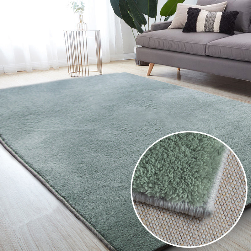 Grey Pure Color Area Rug Polyester Area Carpet Easy Care Washable Rug for Home Decor