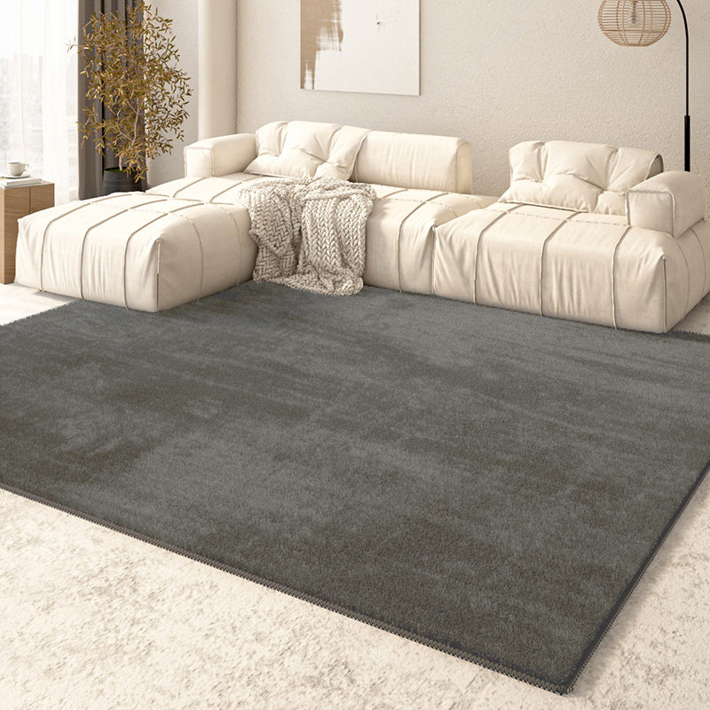 Chic Pure Color Area Teppich Beige Polyester Fläche Teppich Färbung widerstandsfähiger Teppich für Wohnkultur